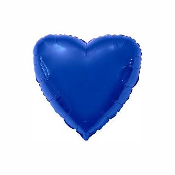 Балон фолио с формата на сърце тъмно синьо 45 см.