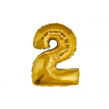 Фолиева цифра златна ''2'' с размер 76 см.