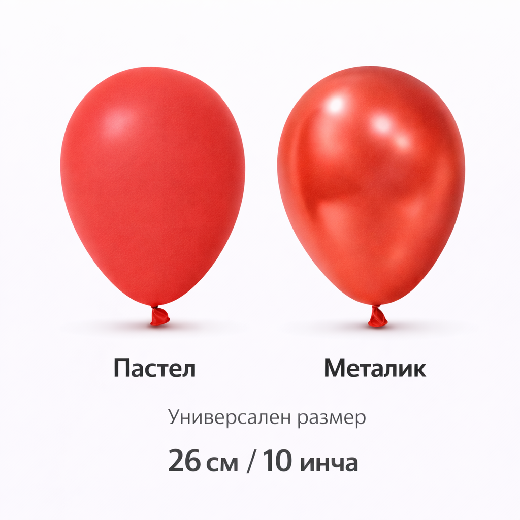 Латексови балони 26см / 10 инча пастел и металик
