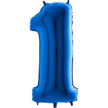 Фолиева цифра синя ''1'' с височина 103 см