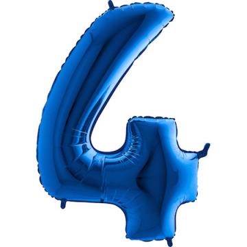 Фолиева цифра синя ''4'' с височина 103 см