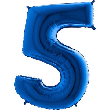 Фолиева цифра синя ''5'' с височина 103 см