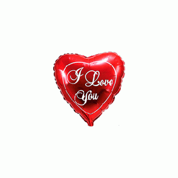 Балон фолио с формата на сърце червен с надпис " I love you " 60 см.