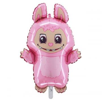Фолиев балон Лабубу - розов
