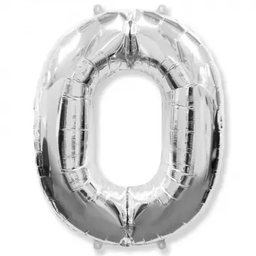 Фолиева цифра сребърна ''0'' с височина 103 см