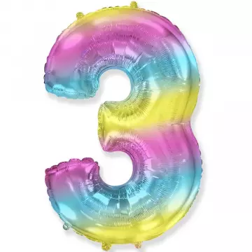 Фолиева цифра многоцветна ''3'' с височина 103 см.