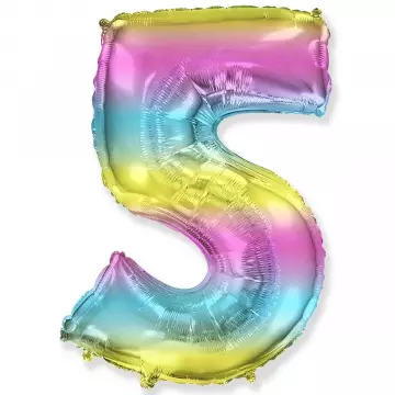 Фолиева цифра многоцветна ''5'' с височина 103 см.