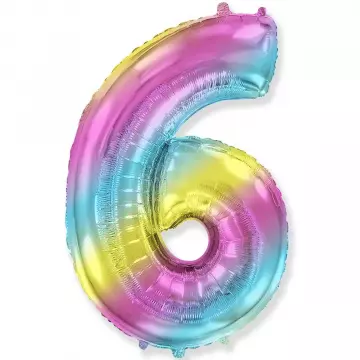 Фолиева цифра многоцветна ''6'' с височина 103 см.