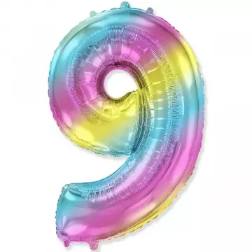 Фолиева цифра многоцветна ''9'' с височина 103 см.