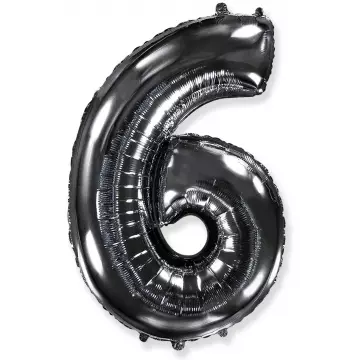 Фолиева цифра черна ''6'' с височина 103 см