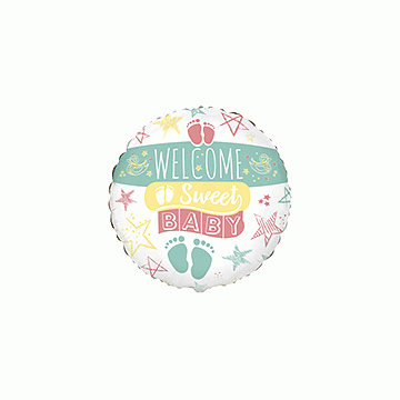 Фолиев балон с надпис Welcome sweet baby