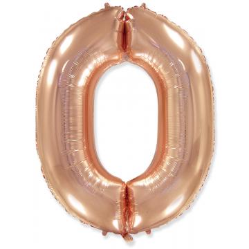 Фолиева цифра розово злато(rose gold) ''0'' с височина 103 см