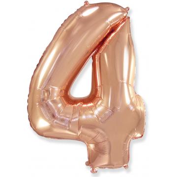 Фолиева цифра розово злато(rose gold) ''4'' с височина 103 см