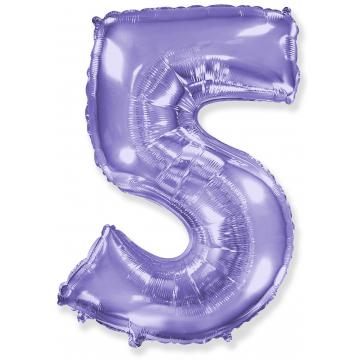 Фолиева цифра лилава ''5'' с височина 103 см