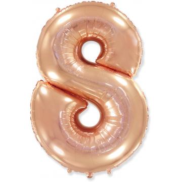 Фолиева цифра розово злато(rose gold) ''8'' с височина 103 см