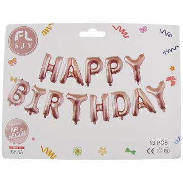 Фолиеви букви Happy birthday розово злато
