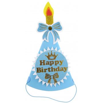 ШАПКА HAPPY BIRTHDAY СВЕЩ СИНЯ