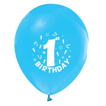 БАЛОН ЕВИ СИН С ЩАМПА 1-ST BIRTHDAY 30см.