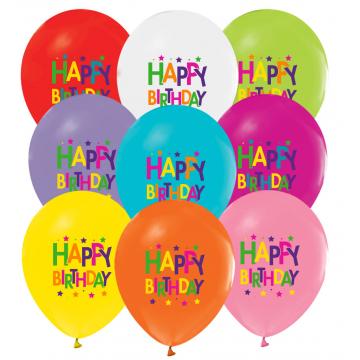 БАЛОН ЕВИ С ШАРЕН НАДПИС HAPPY BIRTHDAY  30см.