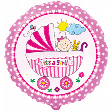 Фолиев балон Бебешка количка момиче