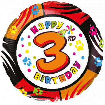 Фолиев балон Честит 3-ти рожден ден