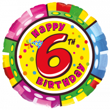 Фолиев балон Честит 6-ти рожден ден