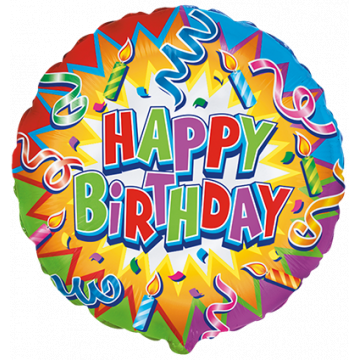 Фолиев балон Честит рожден ден със свещички