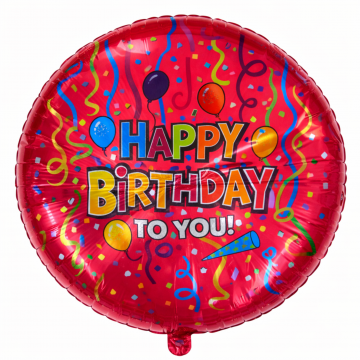 Фолиев балон Happy Birthday to you червен