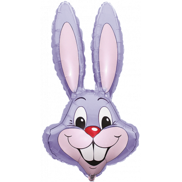 Фолиев балон глава на заек в светло лилаво