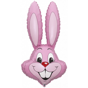 Фолиев балон глава на заек в светло розово