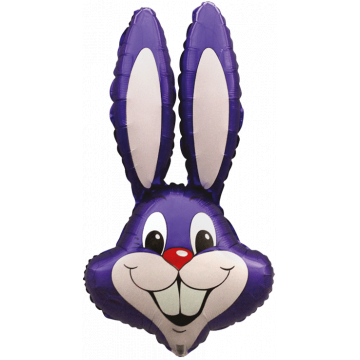 Фолиев балон глава на заек в лилаво