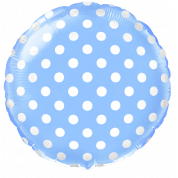 Фолиев балон син с бели точки
