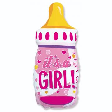 Фолиев балон розово бебешко шише It`s a girl