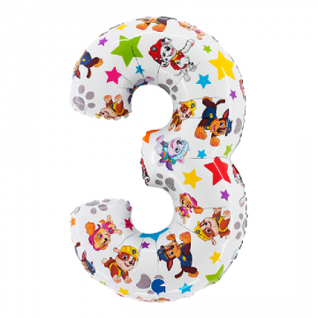 ФОЛИЕВ БАЛОН ЦИФРА  3 PAW PATROL  66см.