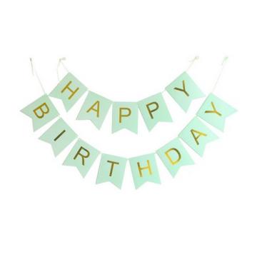 Парти надпис Happy birthday в мента
