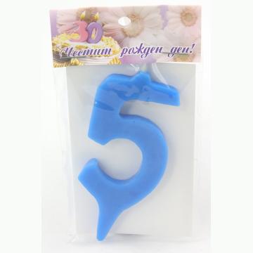 Цифра син восък 5