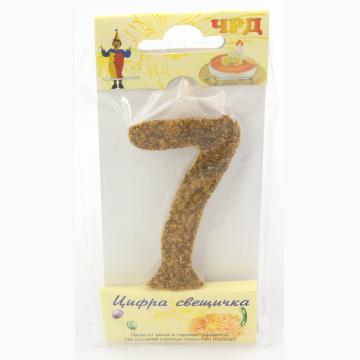 Цифра восък с брокат злато 7