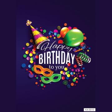 Картичка с надпис Happy birthday детска-0015