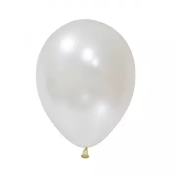 Металик Бяло – 30 см (12 инча) – 100 броя – Balonevi