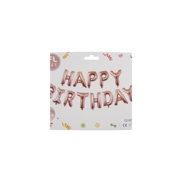 Фолиев надпис Happy birthday розово злато