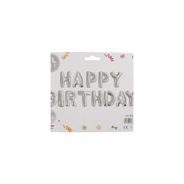 Фолиев надпис Happy birthday сребърен