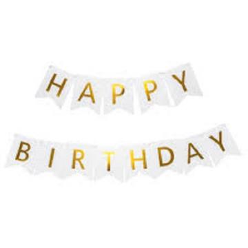 Парти надпис Happy birthday в сребърно