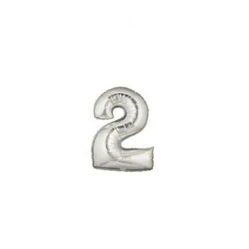 Фолиева цифра сребърна ''2'' с размер 76 см.
